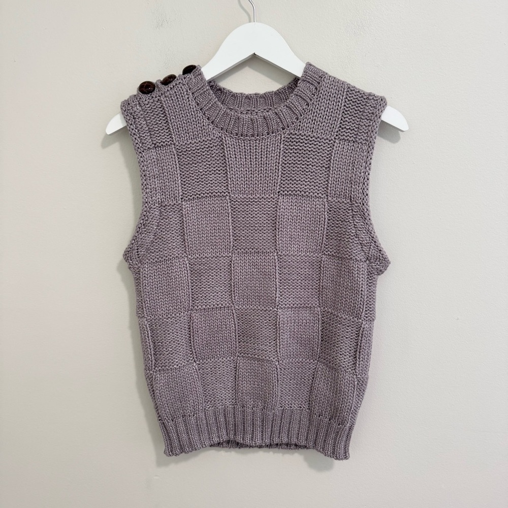Anthropologie all:row dark lavender knit sweater tank